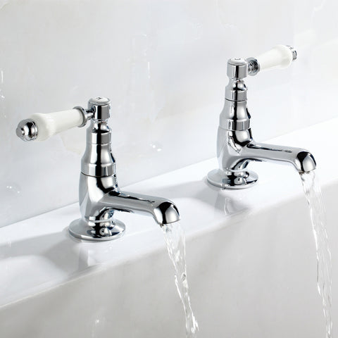 Hapilife® Ceramic Handles Bath Tap Pairs-Chrome