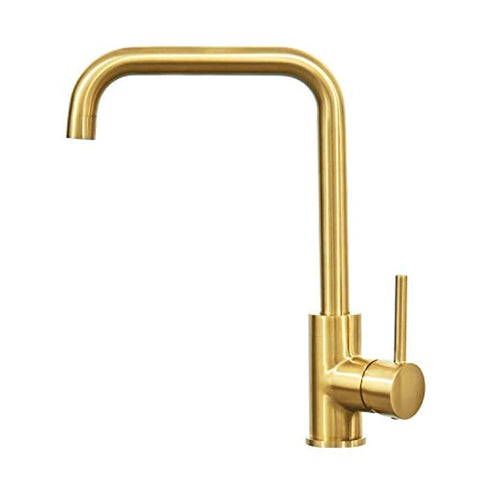 Brushed Gold Kitchen Sink Mixer Tap Single Lever High Arc 10 Year Warranty