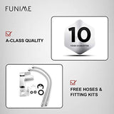 Funime Waterfall Basin Taps Square Bathroom Sink Mixer Tap Monobloc Chrome Brass with Pop-up Waste
