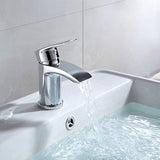 [Bath Tap & Bathroom Sink Tap] Hapilife Basin Mixer Monobloc Tap Waterfall and Bath Filler Tub Tap Chrome