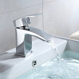 Basin Tap, Bathroom Sink Mixer Tap Waterfall Chrome with Pop Up Waste Hapilife