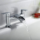 [Basin Tap and Bath Tap] Hapilife Bathroom Sink Mixer Monobloc Faucet Waterfall and Tub Filler Tap Chrome