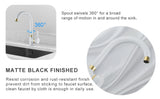 Hapilife White Kitchen Tap Gold Spout Single Lever Swivel Spout, Sink Mixer Tap