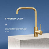 Brushed Gold Kitchen Sink Mixer Tap Single Lever High Arc 10 Year Warranty