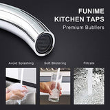 Funime Traditional Kitchen Sink Mixer Tap Elegant Ceramic Dual Lever Monobloc Swivel Spout Chrome