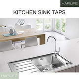 Hapilife 10 Years Warranty Single Lever Swivel Spout Modern Kitchen Sink Basin Mixer Tap with UK Standard Fittings