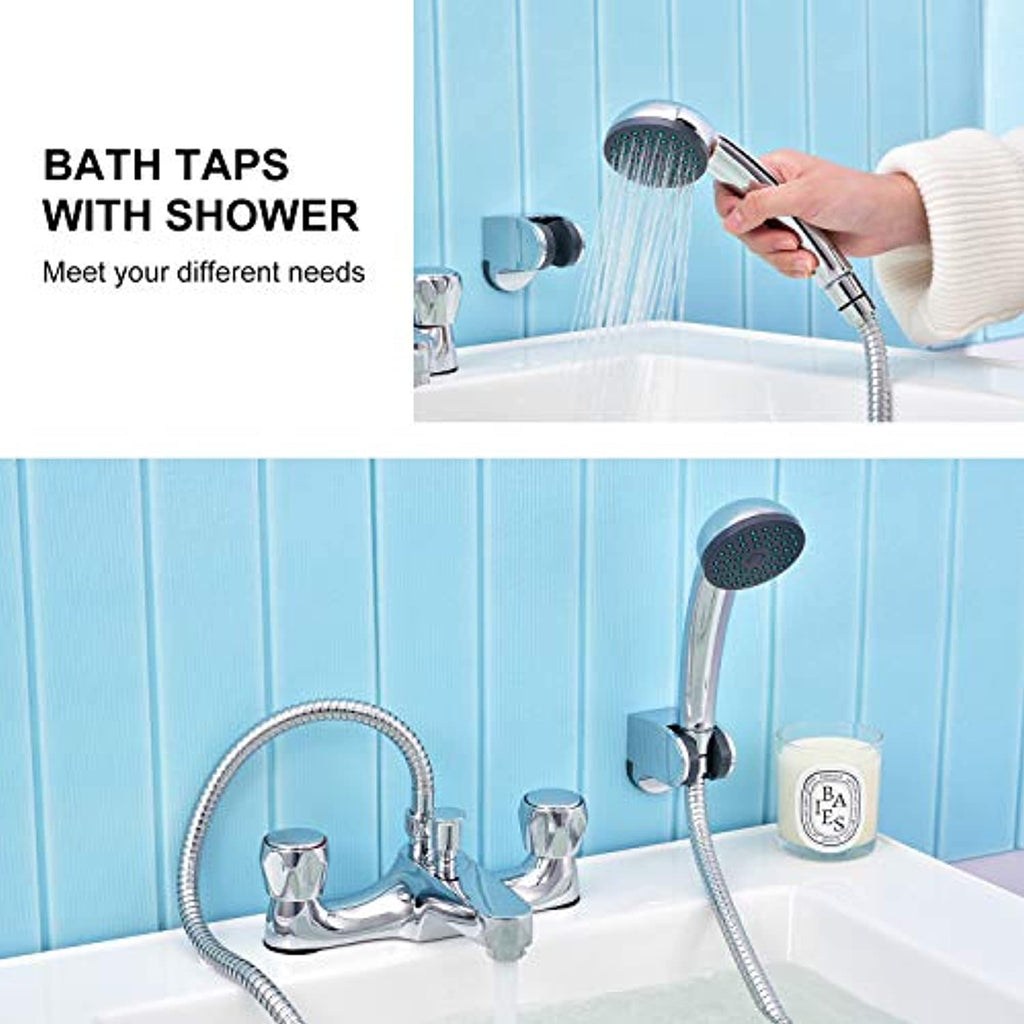 Funime Bathroom Bath Taps with Shower Attachment Mixers Chrome Brass B ...