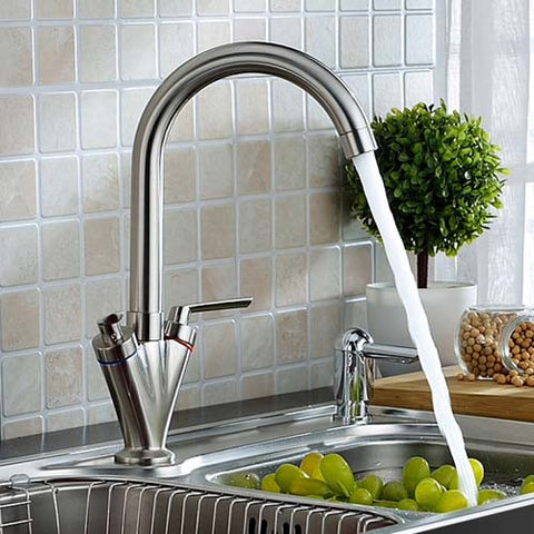 Hapilife® Contemporary Swivel Spout Kitchen Tap-Brushed